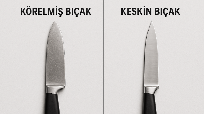 Körelmiş bıçağı saniyesinde keskinleştiriyor: Evde basit bir yöntem